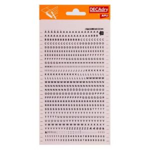 Lettres Alphabet Et Chiffres Transfert Noir 2,5mm Sans Empattement - Neuf