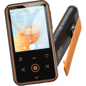64Go Lecteur MP3 Bluetooth 5.3 avec Clip, Lecteur Musique Sport HiFi avec Reconnexion Bluetooth Automatique, Radio FM/Podom&egrave;tre, Ultra-l&eacute;ger 36g, Mini Baladeur Portable pour Courir - Orange - Neuf