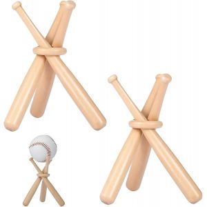 Acdsgd-Pr&eacute;sentoir &Agrave; Balles En Bois Avec Supports De Chauve-Souris | 2 Ensembles Avec 6 Tiges En Bois Poli Et 2 Anneaux | Support Souvenir Sportif Pour Balles De Baseball, Balles De Ping-Pong, Troph&eacute;es - Neuf