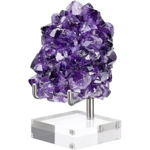 Béquille Présentoir Pour Bras En Métal Argenté Réglable De Petite Taille Avec Base Carrée En Acrylique,Présentoir Pour Pièces En Corail Fossile Agate Minérale Roche Géoodes,Em0810 - Neuf