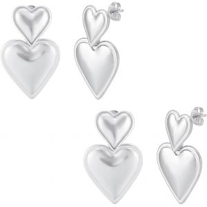 Kal-Paire Boucles D'oreilles C?ur Pour Femme Boucles D'oreilles Pendantes C?ur Boucles D'oreilles À Maillons Épais Boucles D'oreilles Pendantes Pour Femme Cadeau De Saint Valentin - Neuf