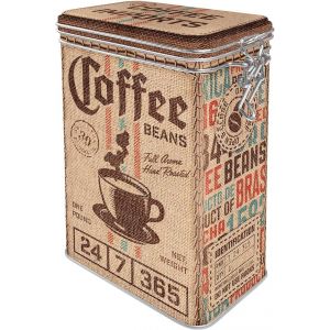 Cmws-Boîte À Café Rétro, Coffee Sack ¿ Idée De Cadeau Pour La Cuisine, Récipient Avec Couvercle Aromatique, Design Vintage, 1,3 L - Neuf