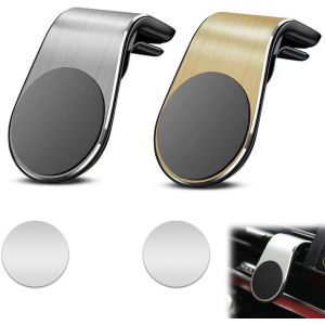 Ociodual Support Porte T&eacute;l&eacute;phone Voiture Noir Magn&eacute;tique Universel Avec Prise D'air Type L Aimant Grille Aeration 360 - Neuf