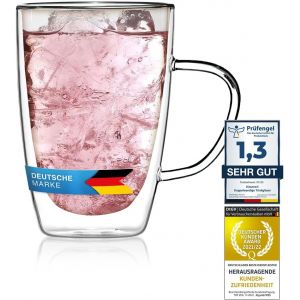 Kalanka-Tasse À Double Paroi 300 Ml Tasse À Thé Tasse Thermique Tasse À Café Tasse En Verre Soufflé À La Bouche Par Dimono (1 Pièce) - Neuf