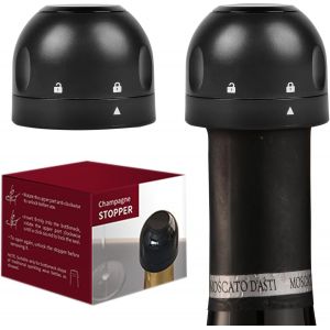 Checarzhn--No1-2 Pièces Bouchon Bouteille Champagne, Bouchon Champagne En Silicone Réutilisable Avec Interrupteur Rotatif, Bouchon De Champagne Verrouillable - Neuf