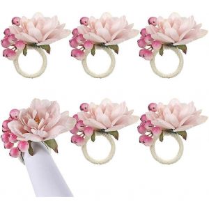 Ronds De Serviette Fleur 6pcs,Porte-Ronds De Serviette,Boucles De Printemps Porte-D&eacute;corations De Table,A - Neuf