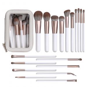 18 Pièce Pinceau De Maquillage Ensemble D'un Blanc Nacré Outil De Beauté De Haute Qualité Super Doux Cheveux Séchage Rapide Pinceaux De Maquillage - Neuf