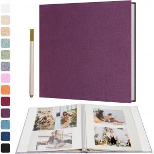 Tianyi-Album Photo Adhésif Scrapbooking 40 Pages En Lin Relié 33x32 Cm Avec Un Stylo Métallique Pour Mariage Bébé Famille Voyage - Neuf