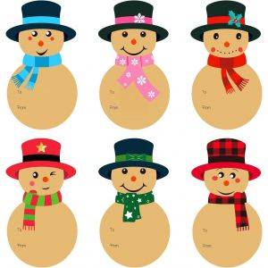 120PCS Autocollant de No&euml;l Bonhomme de Neige,Etiquette Autocollantes Noel,Autocollant de No&euml;l pour les Cadeaux 4.2x7.6cm Stickers Cadeaux pour No&euml;l,Brun - Neuf