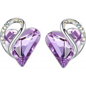 Infini Amour C?Ur Boucles D'oreilles Femme Argent, Boucle D'oreille Femme Avec Cristaux De Gu&eacute;rison, Sans Allergie Bijoux Femme Avec Coffret Cadeau - Neuf