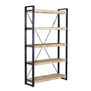 Étagère En Bois De Manguier Naturel Et Noir - Neuf
