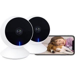 Chenquansarl-M1 Mini Caméras De Sécurité D'intérieur 2 Pc, 1080p Full Hd Baby Monitor Pet Camera Avec App Téléphone, Vision De Nuit, Audio Bidirectionnel, Détection De Mouvement/Son, Compatible Alexa - Neuf