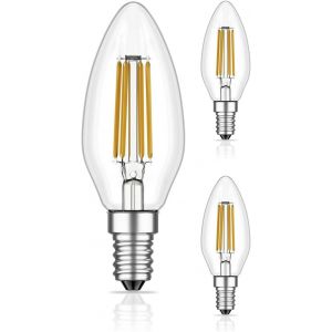 3 Ampoules Led E14,Bougie,Blanc Chaud (2700 K),3,7 W,452lm - Neuf