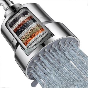 Filtré pomme de Douche Haute Pression avec réglage de Paramètres de Pulvérisation, Finition Chromée, Installation Facile, Ajustement Universel - Neuf