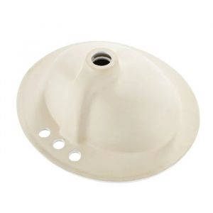 Lavabo Semi-encastr&eacute; pour Salle de bain-Duoku-C&eacute;ramique Blanche-485 x 425 mm-avec Trop-plein et 3 Trous pour Robinet-Vasque Ovale - Neuf