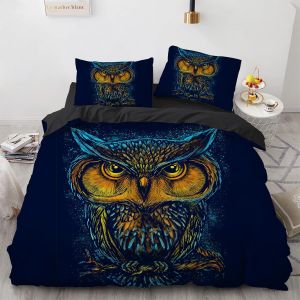 Polyester-Coton Parure De Lit Impression D Housse De Couette X Fille Hibou Housse De Couette X Cm Avec Taies D'oreiller X Cm - Neuf