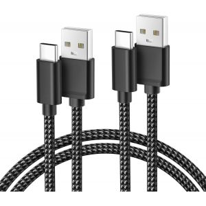 THEF-Câble Chargeur pour Macbook Pro 2023,USB Type C 1M 2 Pack,Cordon Charge Nylon pour Macbook iMac Mac Pro Mini Air 2022 2021 2020,M3 M2 M1,Samsung Galaxy A54 A53,A12 A32 A42,A72 A73,S24 S23 - Neuf