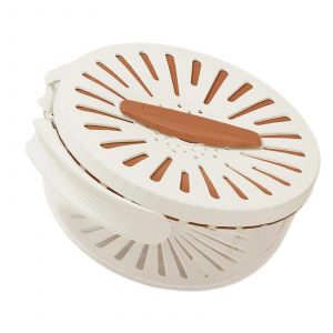 Passoire A Legumes Multifonctionnelle Avec Poignee Pliable, Essoreuse A Salade, Marron - Neuf