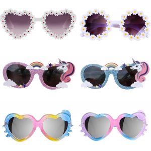 Checarzhn--No1-Lot De 6 Paires De Lunettes De Soleil Pour Enfants, Style Hippie, Pour Fête D'anniversaire, Pour Tout-Petits, Filles, Garçons, Fêtes Sur La Plage De 3 À 12 Ans - Neuf