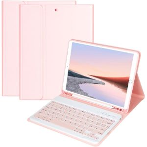 Chenquansarl-Étui Clavier Pour Ipad 10.2 7ème Génération 2019/8e Gen 2020/9a Gen 2021/Ipad Pro 10.5/Ipad Air 3,Magnétique Coque Avec Détachable Bluetooth Sans Fil Disposition Italienne Clavier (Rose) - Neuf