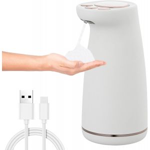 Distributeur de savon automatique, 300 ml, sans contact, avec capteur infrarouge, rechargeable par USB, étanche IPX5, pour salle de bain, cuisine, bureau, école - Neuf
