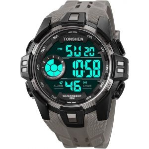 Montre Homme Led &Eacute;lectronique Digital Alarma Chronom&egrave;tre Date 50m Etanche Outdoor Militaire Multifonctionnel Plastique Et Caoutchouc Montre Bracelet.[J887] - Neuf
