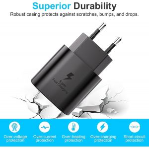 Chargeur Usb-C 25w Pour Samsung, 2-Pack Chargeur Rapide Pd 3.0 Connecteur De Charge Avec C&acirc;ble Type C Pour Samsung Galaxy S24 S23 S22 S24+ S21 Ultra S20 Fe S10 A70 A54 A53 5g, Super Fast Charger - Neuf