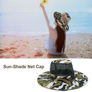 Casquette De Camouflage A Large Bord Pour La Chasse Et La Peche En Plein Air, Chapeau De Pecheur Pare-Soleil En Filet (Camouflage Cp) - Neuf