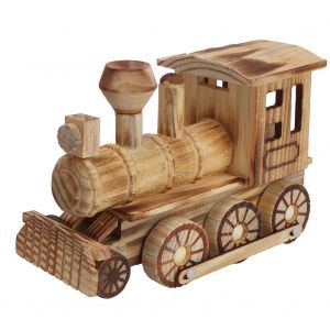 Locomotive En Bois, Modele De Train A Vapeur Simule, Decoration Interieure, Jouet Pour Enfant, Cadeau - Neuf