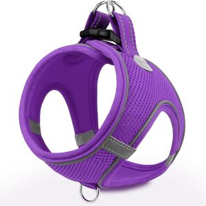 Jgd-Harnais Chien, R&eacute;fl&eacute;chissant Respirante Gilet Harnais Pour Petit Moyens Chiens, M, Violet - Neuf