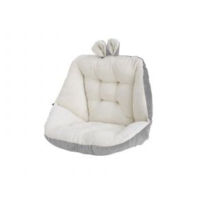 Coussin de chaise de bureau 45 x 45 cm avec dossier - Motif oreilles de lapin blanc - Neuf