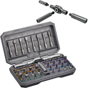 Ulteronixshop-Jeu de Tournevis &agrave; Cliquet 42 en 1, Tournevis Pr&eacute;cision Magn&eacute;tiques avec Poign&eacute;e &agrave; Cliquet en T Amovible, Ensemble d'embouts multi avec &eacute;tui de Rangement, Magn&eacute;tiseur, Outils de R&eacute;parat - Neuf