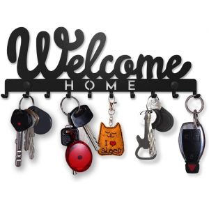 Loc-Porte-Clés Mural Accroche Clef Welcome Home Décoratif, Patère En Métal, 10 Crochets, Porte-Clés Créatif, Crochet Décoratif En Métal Pour Couloir, Crochet Mural - Neuf