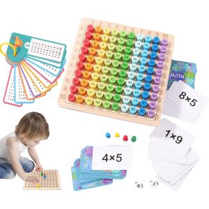 PLAY-Jeux Les Tables De Multiplication, Jeu De Multiplication, Montessori Mathématique Tableau, Jeux De Plateau Table De Multiplication, Jouets De Tables De Multiplication Pour Enfants De 6 À 12 Ans. - Neuf
