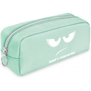 ERYI-Trousse Scolaire, Trousse À Crayons, Sac À Crayons, École Single Trousse, Trousse À Maquillage Pour L'École Et Le Bureau (Vert Don'T Touch) - Neuf