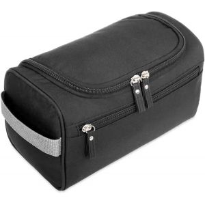 MAA-Trousse de toilette imperméable de grande capacité avec maille et compartiment zippé pour homme, femme, sport Noir, Noir , Talla única, Trousse de toilette - Neuf