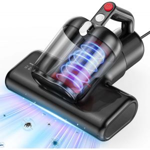 Aspirateur de Matelas avec lumière UV, 16Kpa Aspirateur Anti Acariens avec Filtre HEPA Filtre HEPA, Aspirateur à Main pour acariens, 600W Aspirateur à Main Filaire pour lit, Gris foncé - Neuf
