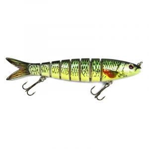 13.5cm 20g App&acirc;t De P&ecirc;che R&eacute;aliste Action De Nage Vive R&eacute;duire La R&eacute;sistance Au Vent Respectueux De L'environnement Portable Articul&eacute; Crankbait Accessoires De P&ecirc;che-Vert - Neuf