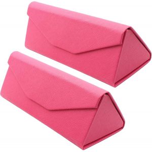Étui Pliable À Lunettes De Soleil - [Pack: 2 Unités] Boîte Rigide [Triangulaire] Avec [Fermeture Magnétique] Et Doublure Intérieur Protection Vue Lecture Design Femme Homme Enfant Voiture Mode - Neuf