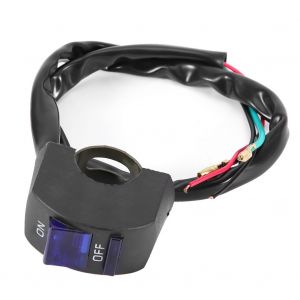 Interrupteurs De Moto, Bouton-Poussoir, Connecteur, Poignee, Lampe Torche Pour Vtt (Noir Et Bleu) - Neuf