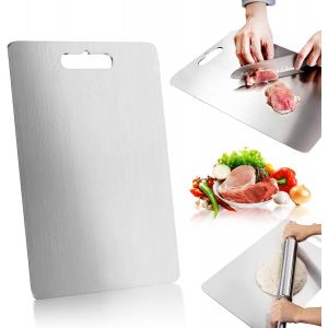 Kalanka-Planche À Découper En Titane - En Acier Inoxydable - Pour La Cuisine, La Viande, Le Pain, Les Légumes, Les Fruits - Neuf