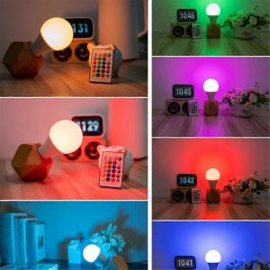 Ampoule À Changement De Couleur Avec Télécommande 16 Couleurs Multicolores - Neuf