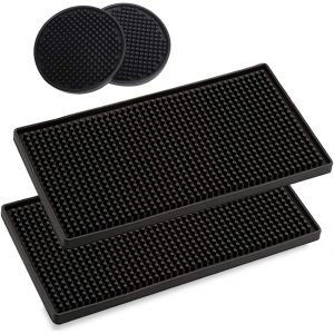 Mevronisshop-Tapis De Bar, 2 Pi&egrave;ces 30 X 15 Cm Tapis De Service De Bar Avec 2 Pi&egrave;ces Dessous De Verres Pour Restaurant, Et Maison Les Comptoirs,Club,Cuisine - Neuf