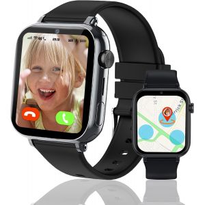 4G Montre Connect&eacute;e Enfant, Montre GPS Enfant Tracker avec Appel Vid&eacute;o SIM Chat Vocal SOS R&eacute;veil Jeux Mode Scolaire &Eacute;tanche IP68, Montre Telephone EnfantCadeau pour Filles et Gar&ccedil;ons - Neuf