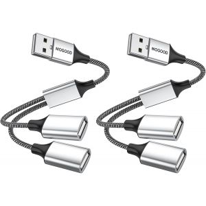 C&acirc;ble Splitter Mogood USB 2.0-Cordon d'Alimentation d'Extension/Transfert de Donn&eacute;es-Double Port Expander Hub Adaptateur - Neuf