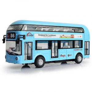 London Double decker Tourist Bus Model Bus Model Children's Toy Car-bleu - Neuf
