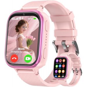 Chenquansarl-Montre Connectée Enfant,Montre Gps Enfant 4g Avec Vidéo Hd Et Appel Téléphonique Chat Vocal Location En Temps Réel Et Mode Scolaire,5-14 Ans Fille Garçon Smartwatch Cadeau - Neuf