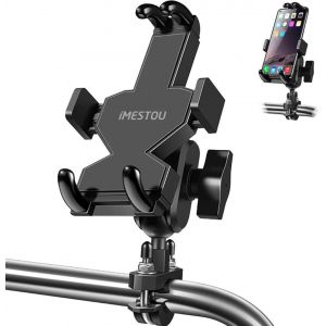 Motorcycle Phone Holder, Aluminum Motorcycle Phone Holder, Handlebar Mount With 1"" Balls, 360° Adjustable Universal For 4.0 To 7.2 Inch Mobiles - Neuf