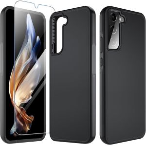 LORANKA-Pour Samsung Galaxy S22 Coque 6,1 pouces, Coque Pour Samsung S22 Avec Protection Blind&eacute;e en Verre Tremp&eacute;, Protection &Eacute;cran en Film, Coque de Protection 360&deg; Antichoc pour Samsung S22 5g - San - Neuf