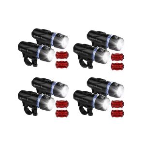 Ensemble De 4 &Eacute;clairages Led Avant Et Arri&egrave;re Pour V&eacute;lo, R&eacute;sistants &Agrave; L'eau Et Dot&eacute;s De 5 Modes D'&eacute;clairage. - Neuf